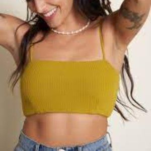 Lennon Crop in Chartreuse Rib NWOT